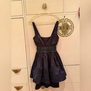 Aqua Black Form Fitting Peplum Dress